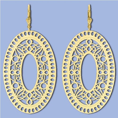 NA0481 au náušnice ovály na klapku, 53 x 33mm