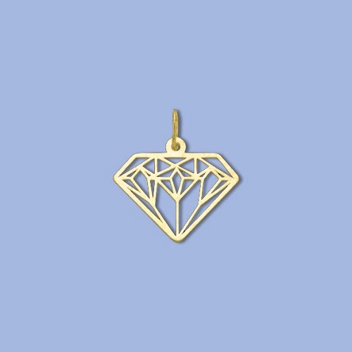 PA0448 au přívěs diamant, 15 x 18mm