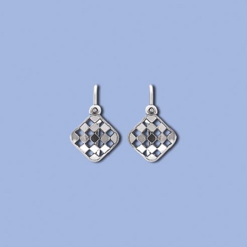 NA0641 ag náušnice šachovnice na brizuru, 12 x 10mm