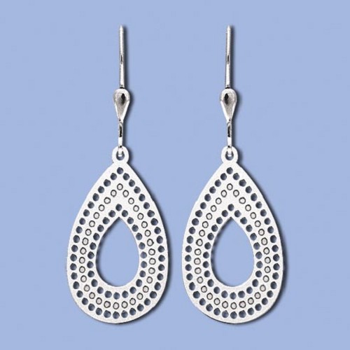 NA0683 ag náušnice slzy na klapku, 26 x 16mm