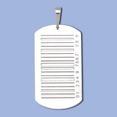 PA0321 ag přívěs destička s čárovým kódem, 40 x 23mm