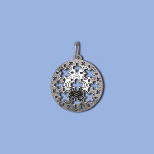 PA1416 ag přívěs kulatý s ornamenty, 19 x 17mm