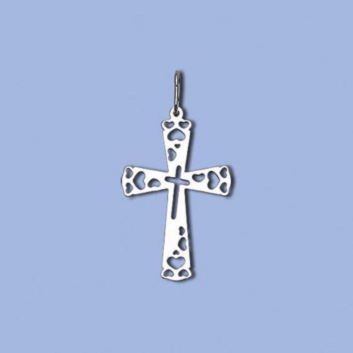 PA1531 ag kříž se srdíčky, 25 x 16mm