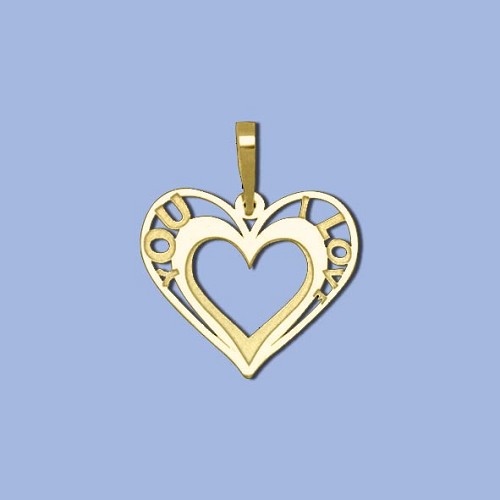 PA0197 au přívěs srdíčko I love you, 19 x 21mm