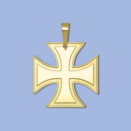 PA0607 au přívěs maltézký kříž, 25 x 25mm