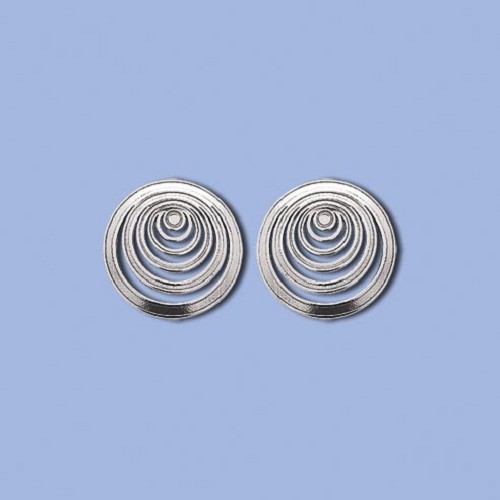 NA0667 ag náušnice na dřík kulatá spirála s kamínkem, 13 x 13mm