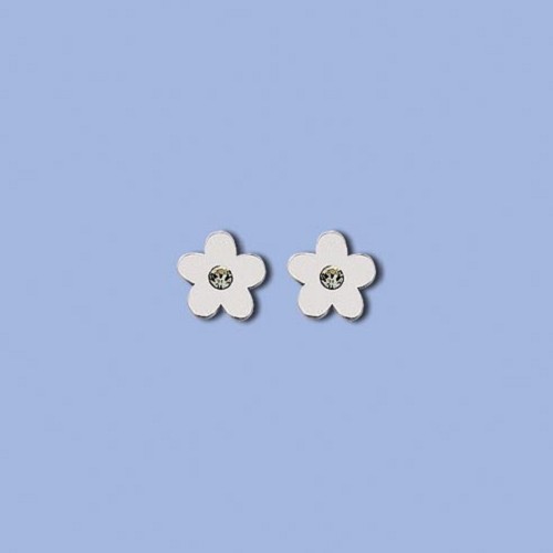 NA0713 ag náušnice kytičky na dřík s kamínkem/barvou, 8 x 8mm