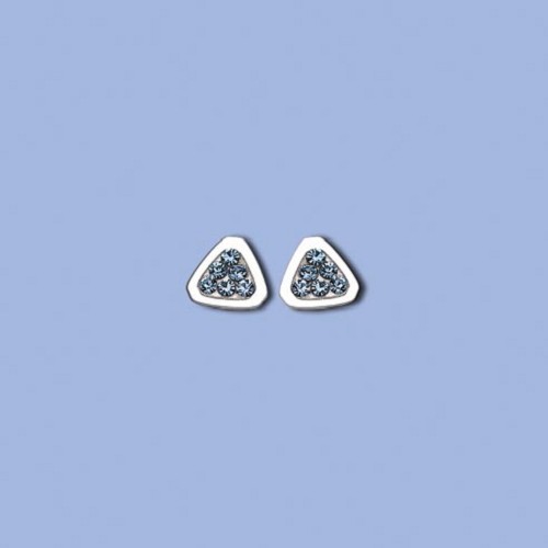 NA0817 ag náušnice trojúhelníky na dřík s kamínkama