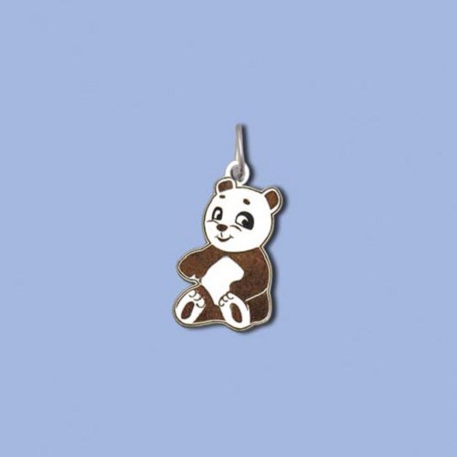 PA1014 ag přívěs panda barvená, 19 x 12mm