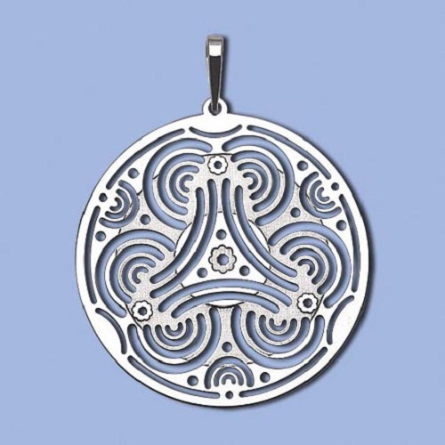 PA1369 ag přívěs ornament v kruhu, 35 x 33mm